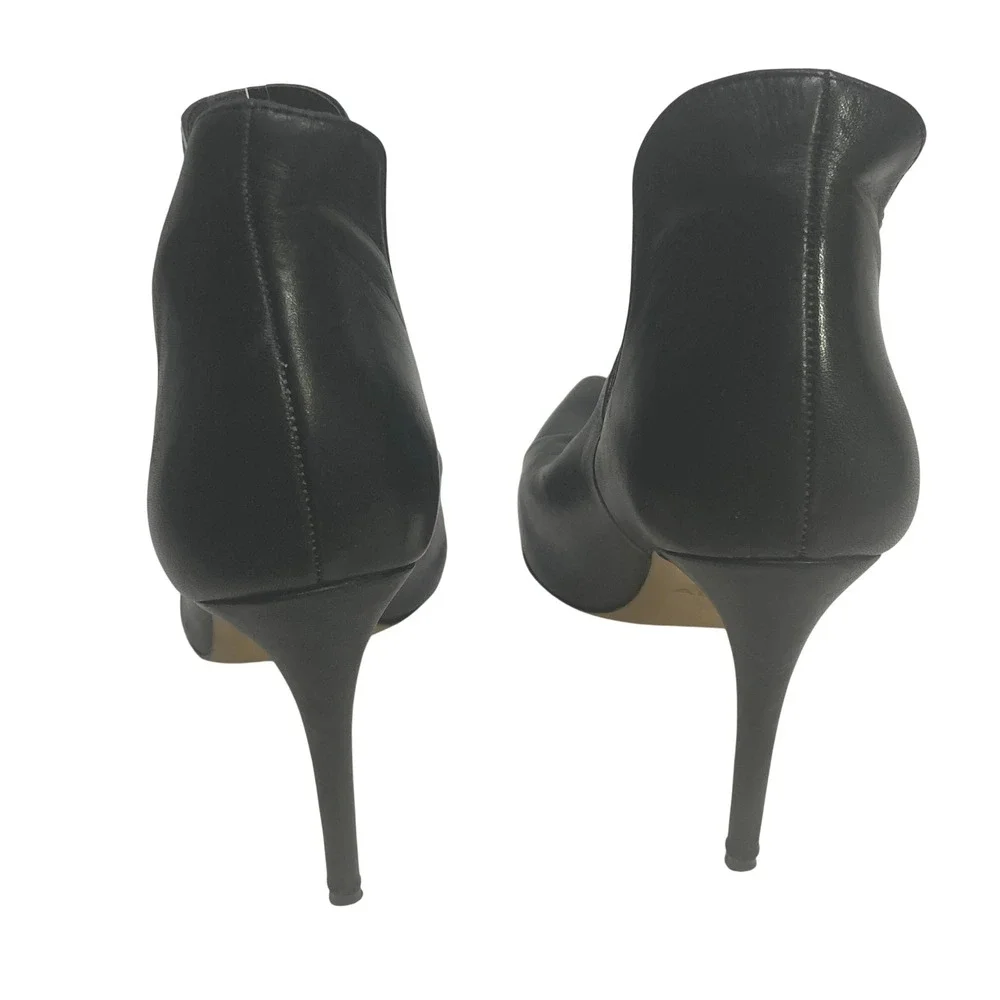 Aldo Black Leather Pointed Toe Stiletto Heel Shootie Booties Womens 8.5 US 39 EU